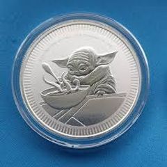 2022 Niue 1oz Silver Star Wars Grogu Baby Yoda Coin BU ( In Capsule)