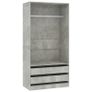 Wardrobe Concrete Grey 100x50x200 cm Chipboard Image 2