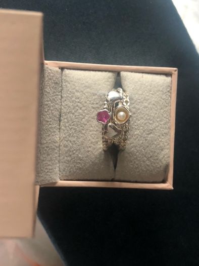 Sterling silver HHN designer pearl ring
