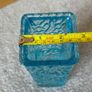 Vintage Turquoise Blue Glass Bark Textured Vase Image 4