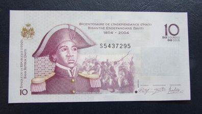 Haiti 2004.10 Gourdes.Commemorative 1804-2004.Uncirculated banknote.Polymer.