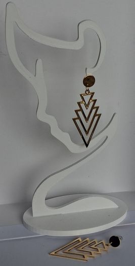 Gold Chevron Geo Hollow Out Earrings