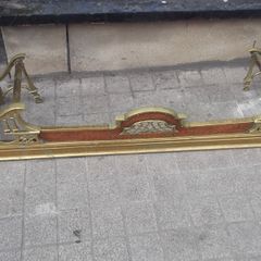 a antique solid brass fire fender date 1860