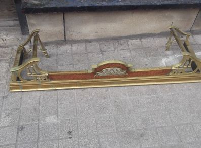 a antique solid brass fire fender date 1860