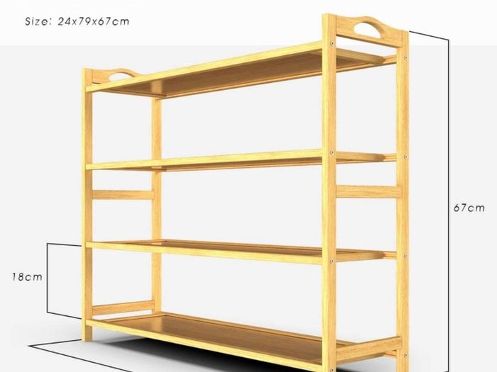 Shoe Rack, 4 Tier Bamboo Shoe Racks Storage Organizer (FREE POSTAGE)