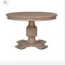Beautiful solid oak & hand painted - antique French style dining table and with 4 rattan/ weave chairs Image 3