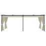 Gazebo with Curtains 3x6 m Cream Steel Image 6