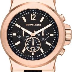 Michael Kors Men's Chronograph Watch (MK8184) - Rose Gold & Black Silicone Michael Kors Watch, MK8184, Men's Watch, Designer Watch, Rose Gold Watch, Chronograph Watch, Black Silicone Strap, Rubber Strap Watch, MK Watch, Men's Jewellery, Watch Collecti