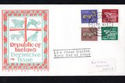 1969 Ireland Gerl Definitive stamps (third series) 4d, 5d, 10d, &amp; 1s Illustrated addressed First Day Cover (FDC) with Baile Atha Cliath (Dublin) Steele Cancel