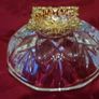 Killarney Crystal Cut Crystal Glass Congratulations On Your Wedding Lidded Jewelry Dish / Bowl With 22 Carat Gold Cover Handle and Footed Base Finishing Made In I Image 10