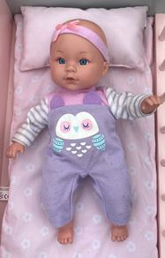 Small baby doll with onesie & headband EUC