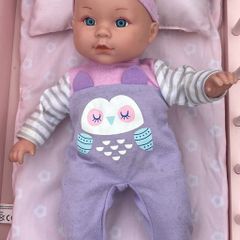 Small baby doll with onesie & headband EUC