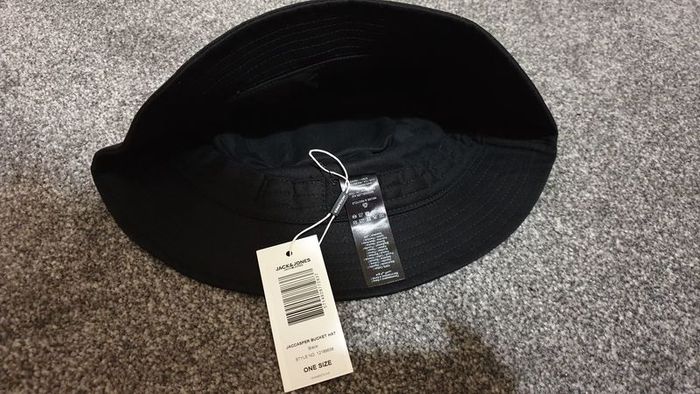jack & jones black one size bucket hat