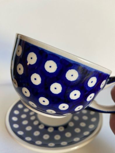 Vintage Polish ceramic cup and saucer
