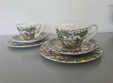 TeaCups Saucers  Plates The Hunter  by Myott