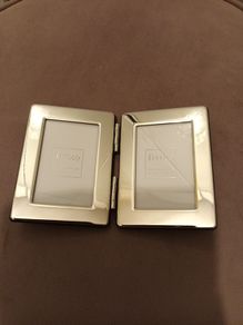 Silver plated hinged photo frame
