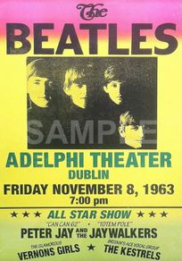 The Beatles Adelphi Theatre Dublin 1963 Vintage Concert Poster Reproduction