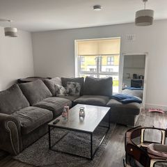 large corner sofa & pouffe