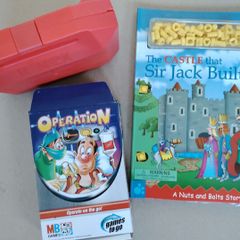 Vintage Kids Building & Games Bundle - 2003/2005 (K'NEX, Travel Operation, Interactive Book)