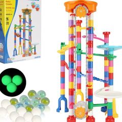 Marble Run Set 230 PCS with Motorized Elevator & 15 Marbles |STEM Building Toy for Kids