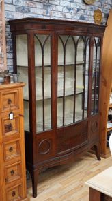 Edwardian Gothic-Arch Glazed Display Cabinet