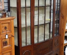 Edwardian Gothic-Arch Glazed Display Cabinet
