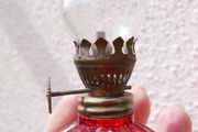 Vintage Miniature Red Oil Lamp