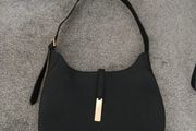 Black faux leather Hand bag