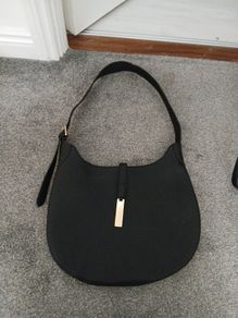 Black faux leather Hand bag