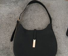 Black faux leather Hand bag