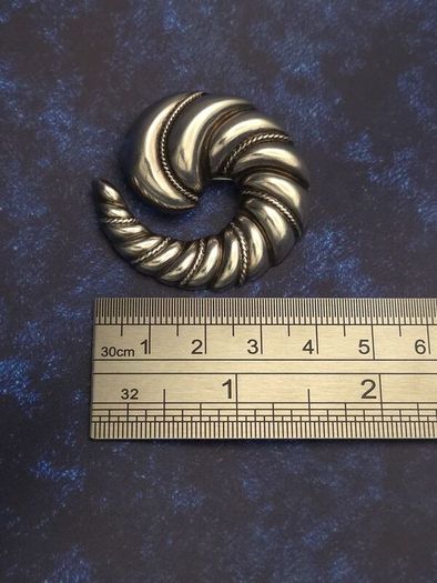 Vintage 925 Sterling Silver Swirl Brooch, Birmingham 1994