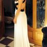 Long cream and black backless dress for sale Image 2