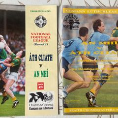 Dublin v Meath GAA 90s league programmes x 2