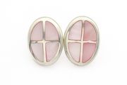 925 Vintage Sterling Silver &amp; Pink Mother of Pearl Stud Earrings