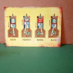 Petrol head classic car tin sign