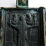 Antique Russian Orthodox Bronze Triptych Icon Image 5