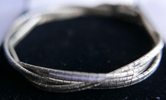 Vintage Bracelet Sterling Silver 925- stamped, clasp with safety catch, probably from the 70s, length 7,5" - 14,42g