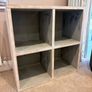 Rustic 2x2 Cube Storage Unit Washed Wood Effect Image 2