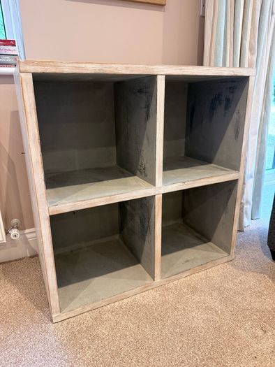 Rustic 2x2 Cube Storage Unit Washed Wood Effect
