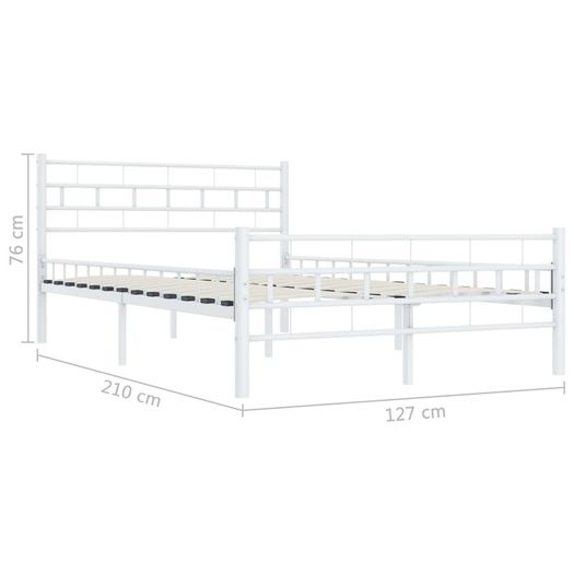 Bed Frame White Metal 120x200 cm