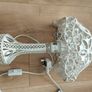 Vintage Shabby Chic Ivory Lamp Image 4