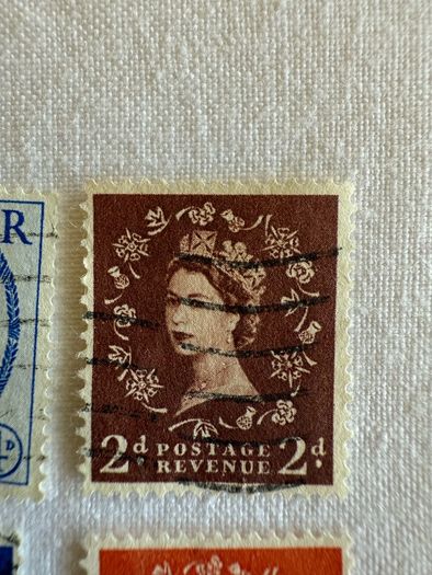 Vintage United Kingdom postage revenue stamps, from 1952 onwards  x6