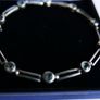 Vintage Sterling Silver 925 Blue Topaz Bracelet length 7,7" - 8,6g Image 4