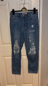 Queen hearts ripped denim jeans