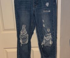 Queen hearts ripped denim jeans