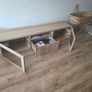 TV Unit 180cm White Stained Oak Effect with Glass Doors & Drawer Image 3