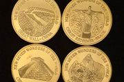 New seven wonders of the world, full set. Commerative coins.