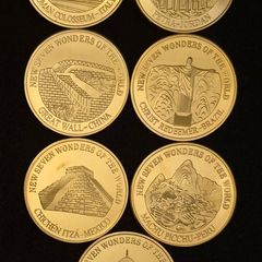 New seven wonders of the world, full set. Commerative coins.