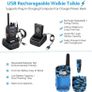 Walkie Talkies,eSynic 4Pcs Professional Best Walkie Talkies- 2 Way Radio Long Range Rechargeable Walkie Talkies for Adult With Original Earpieces &16CH Single Band Image 3
