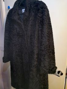 Luxury black Swakara long coat